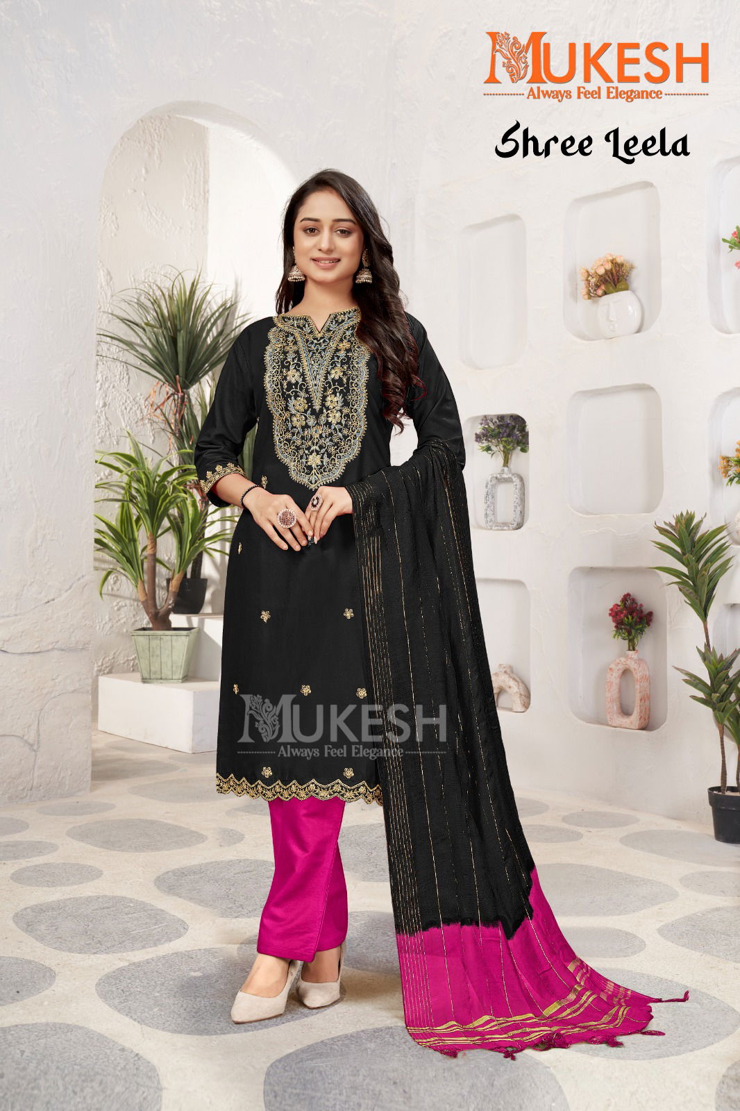  Leela Rayon by Mukesh Shree  Embroidered Top Bottom With Dupatta